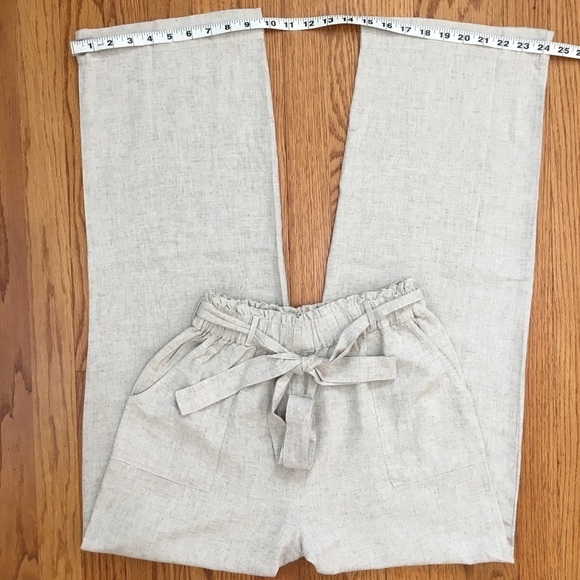 Now This High Rise Paperbag Linen Viscose Wide Leg Pull on Pants - Picture 13 of 16